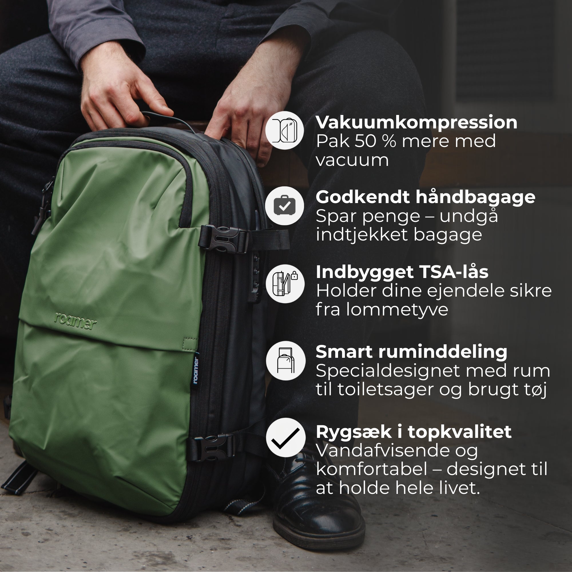 Vacuum Rygsæk + Vacuum Pumpe