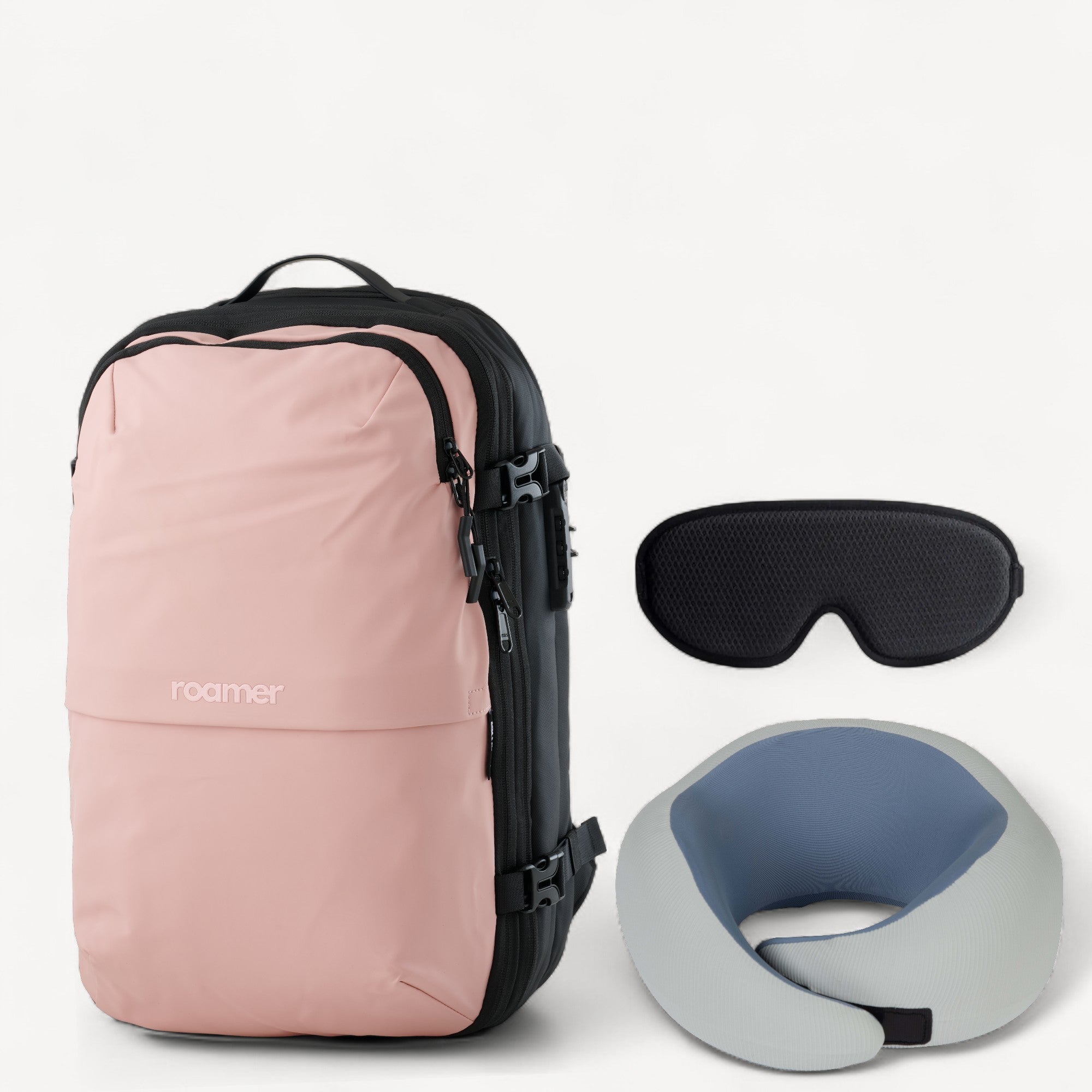 Komplet Bundle – Vacuum Rygsæk, Nakkepude & Sovemaske