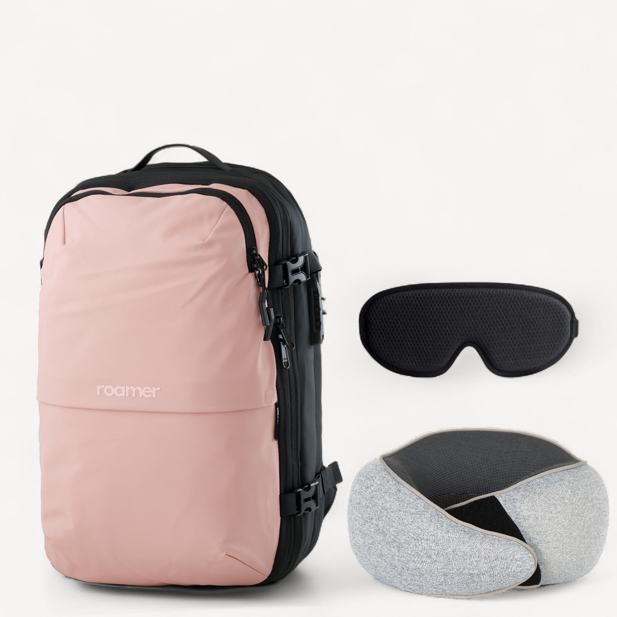 Komplet Bundle – Vacuum Rygsæk, Nakkepude & Sovemaske