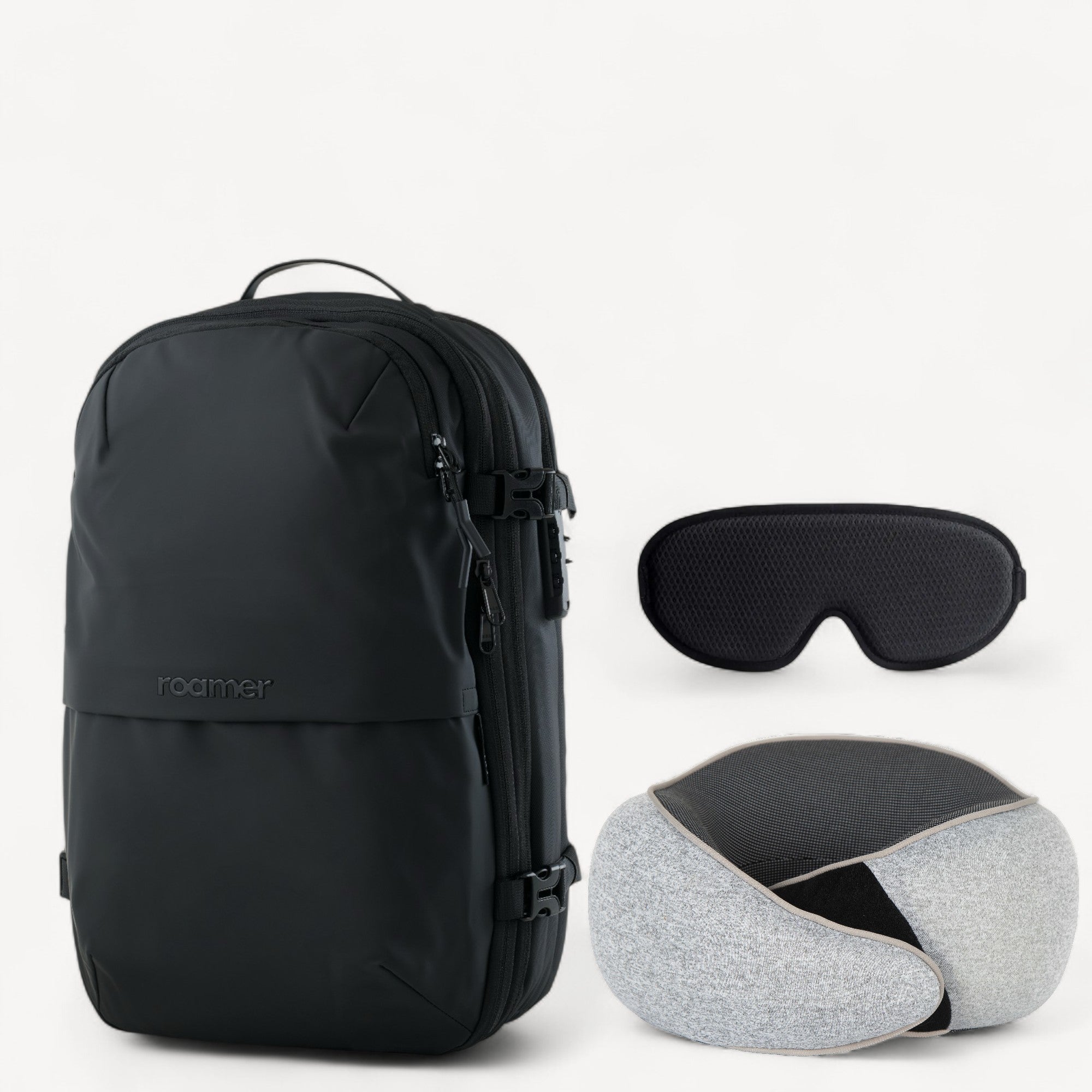 Komplet Bundle – Vacuum Rygsæk, Nakkepude & Sovemaske