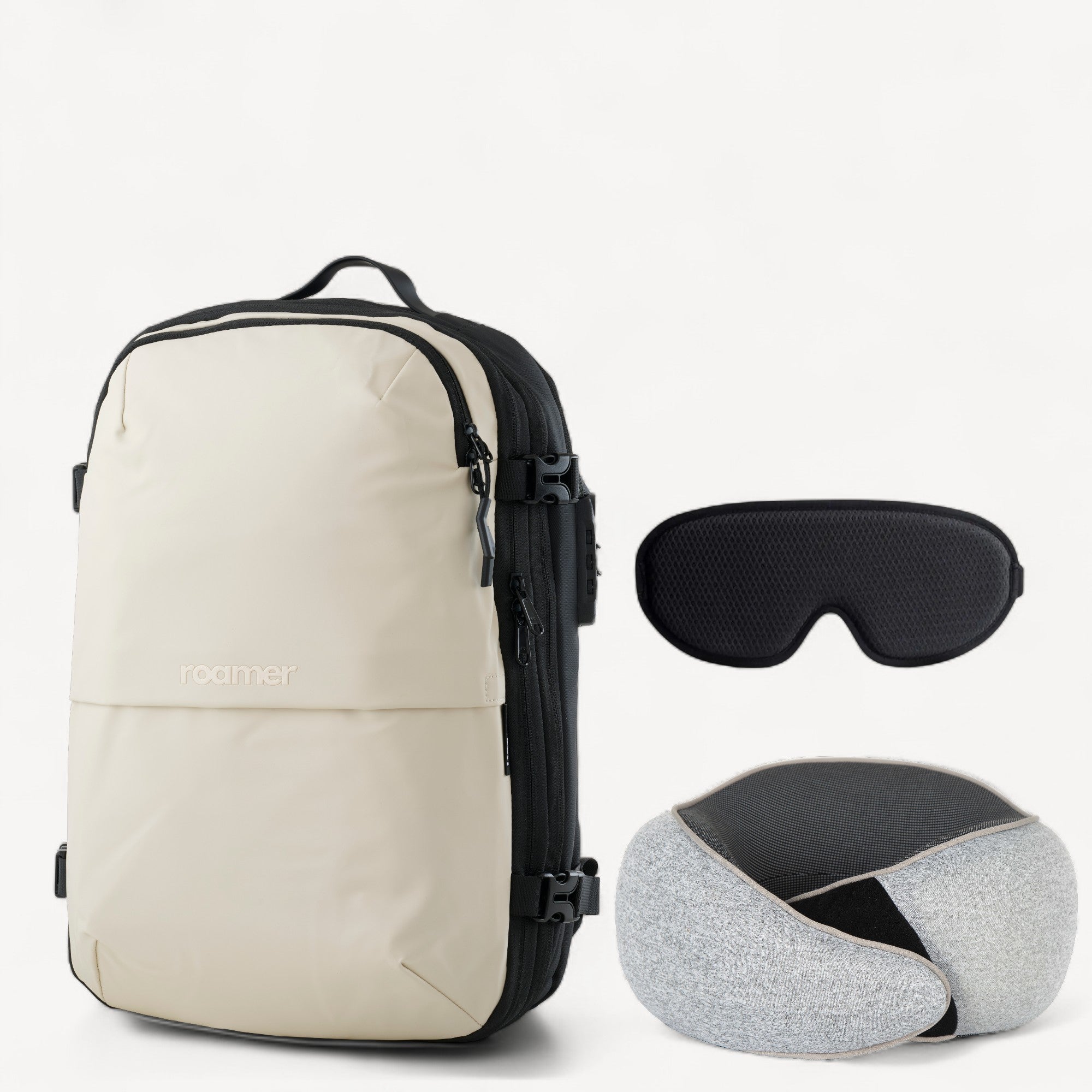 Komplet Bundle – Vacuum Rygsæk, Nakkepude & Sovemaske