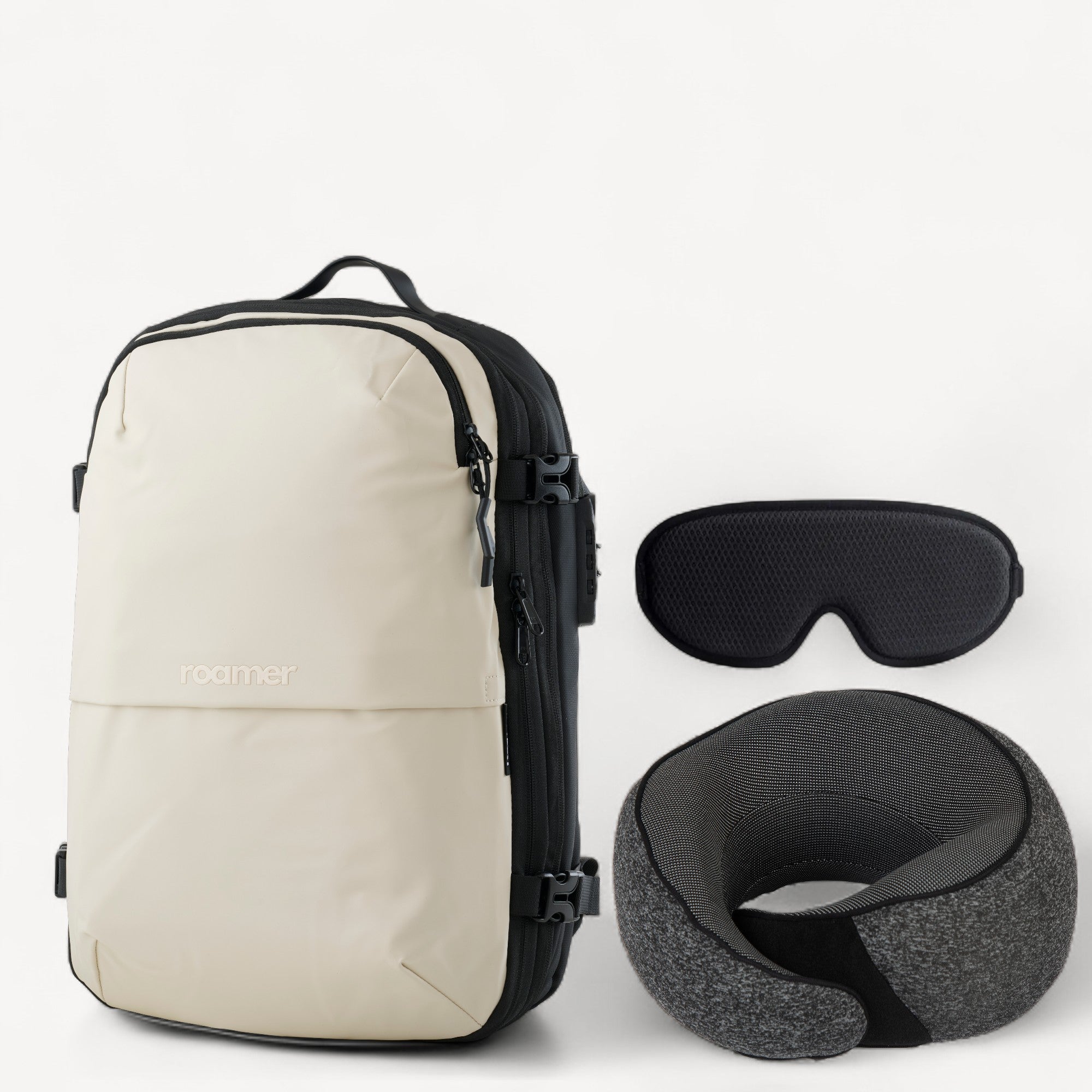 Komplet Bundle – Vacuum Rygsæk, Nakkepude & Sovemaske