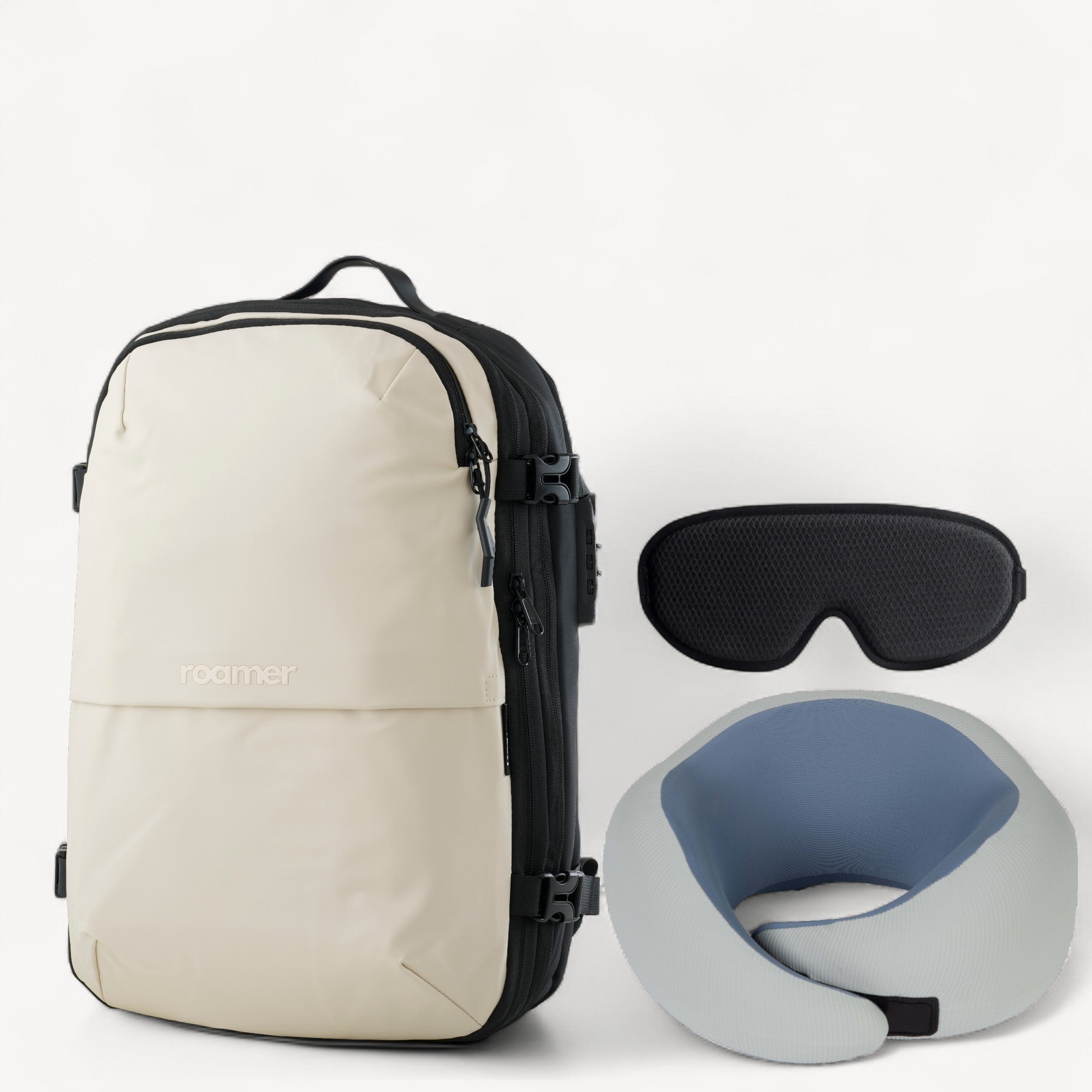 Komplet Bundle – Vacuum Rygsæk, Nakkepude & Sovemaske