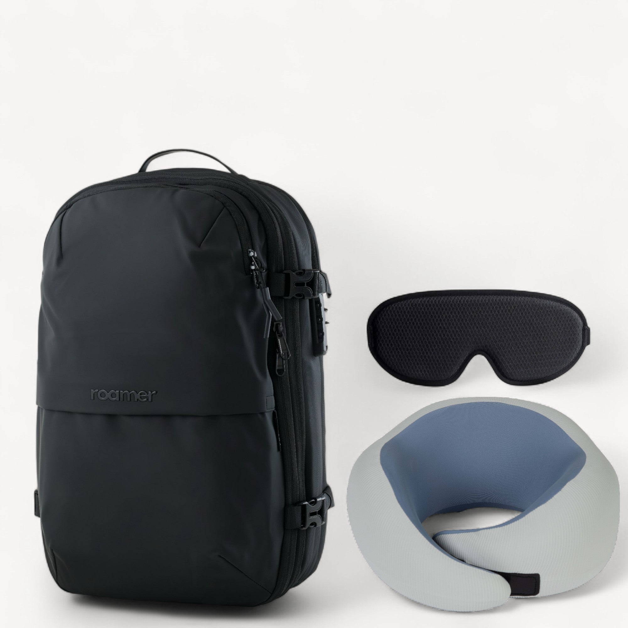 Komplet Bundle – Vacuum Rygsæk, Nakkepude & Sovemaske