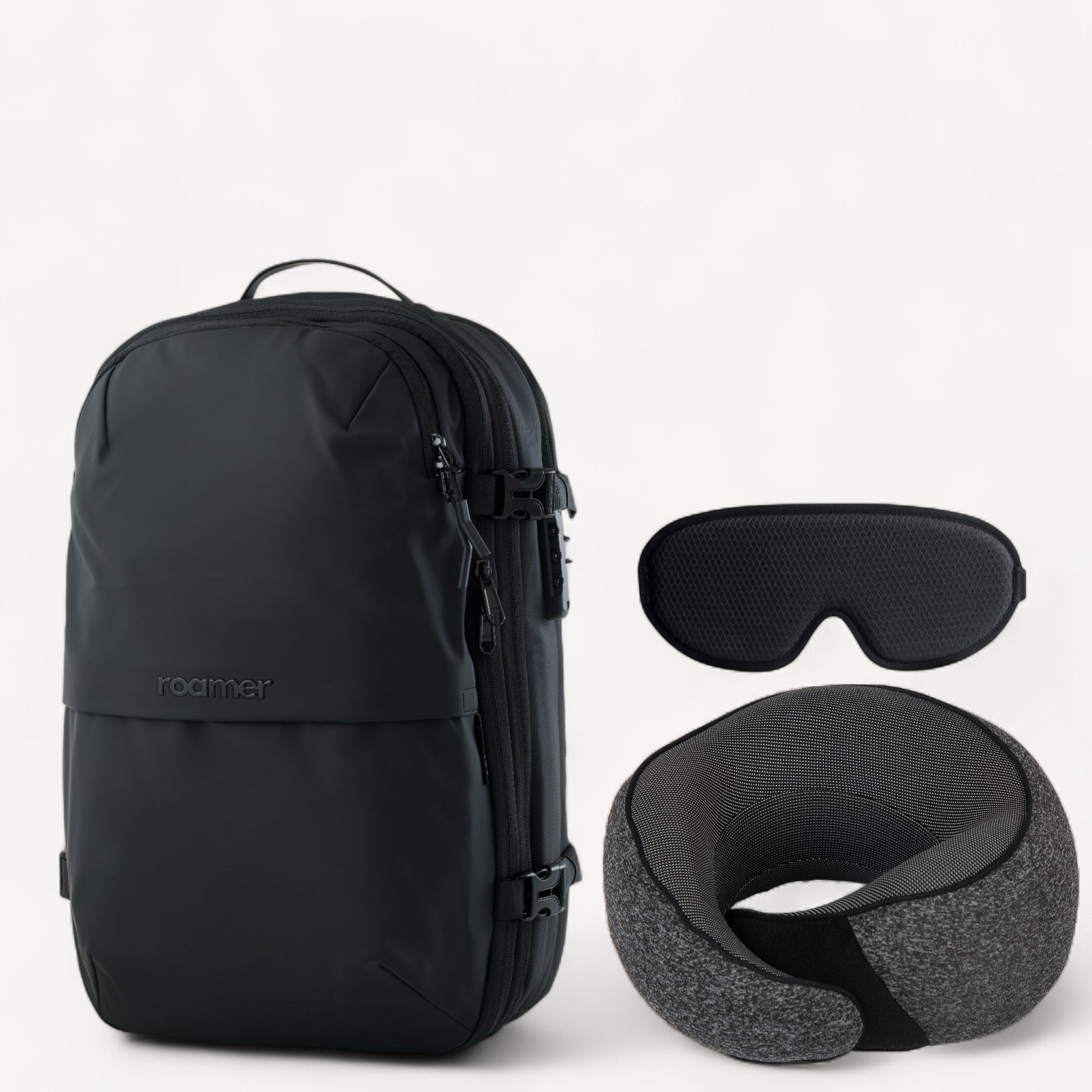 Komplet Bundle – Vacuum Rygsæk, Nakkepude & Sovemaske