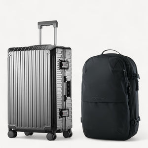 Signatur Bundle – Vacuum Rygsæk + Alu Kabinekuffert